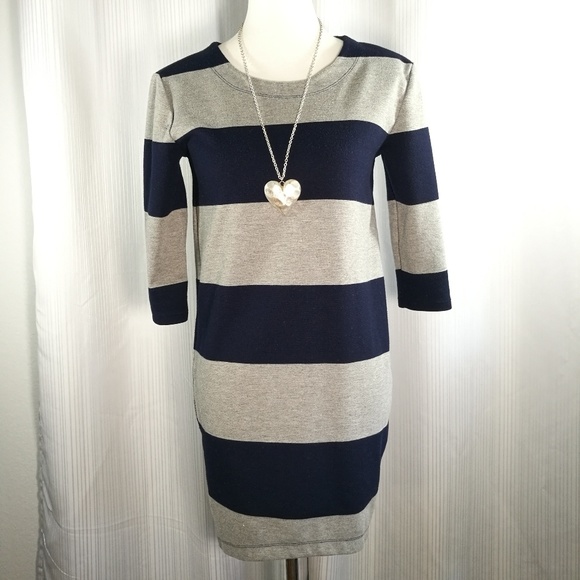 GAP Dresses & Skirts - Gap Navy & Gray Striped Dress Size XS